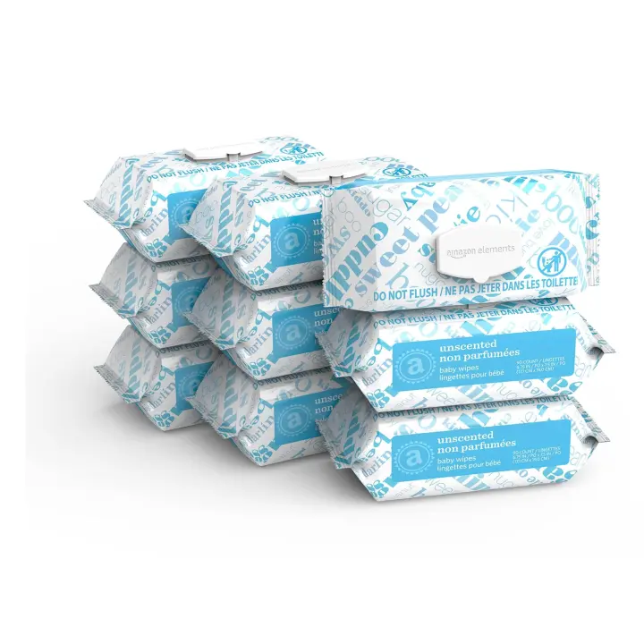 Unscented Baby Wipes, Hypoallergenic Flip-Top Packs — 810 Count